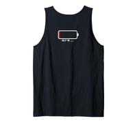 " Help me バッテリー 電池切れ" Divertida de caligrafía con letras Camiseta sin Mangas