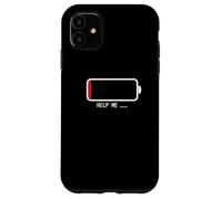 " Help me バッテリー 電池切れ" Divertida de caligrafía con letras Carcasa para iPhone 11