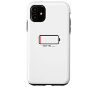 " Help me バッテリー 電池切れ" Divertida de caligrafía con letras Carcasa para iPhone 11