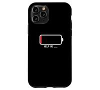 " Help me バッテリー 電池切れ" Divertida de caligrafía con letras Carcasa para iPhone 11 Pro