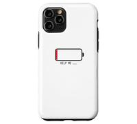 " Help me バッテリー 電池切れ" Divertida de caligrafía con letras Carcasa para iPhone 11 Pro
