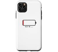 " Help me バッテリー 電池切れ" Divertida de caligrafía con letras Carcasa para iPhone 11 Pro Max