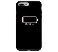 " Help me バッテリー 電池切れ" Divertida de caligrafía con letras Carcasa para iPhone 7 Plus/8 Plus