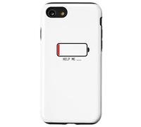 " Help me バッテリー 電池切れ" Divertida de caligrafía con letras Carcasa para iPhone SE (2020) / 7 / 8