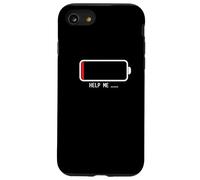 " Help me バッテリー 電池切れ" Divertida de caligrafía con letras Carcasa para iPhone SE (2020) / 7 / 8