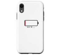 " Help me バッテリー 電池切れ" Divertida de caligrafía con letras Carcasa para iPhone XR