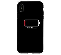 " Help me バッテリー 電池切れ" Divertida de caligrafía con letras Carcasa para iPhone XS Max