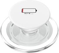 " Help me バッテリー 電池切れ" Divertida de caligrafía con letras PopSockets PopGrip para MagSafe