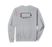 " Help me バッテリー 電池切れ" Divertida de caligrafía con letras Sudadera