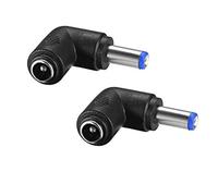 helpers lab 90 Grados Plug DC 5.5 mm x 2.1 mm Macho a Hembra Conector para Adaptador de Corriente, LED, Cámara CCTV Potencia, Coche, Monitores y Más - 2 Pack