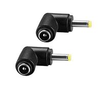 helpers lab Fuente de alimentación adaptador de ángulo de 90 grados, conector de ángulo de 4,0 mm x 1,7 mm macho a 5,5 mm x 2,1 mm hembra en ángulo recto para CCTV Korg Volcas y merh - 2 unidades