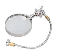Helping Hand Magnifier with Illumination | 5X Optical Glass Lens for Soldering/Reading/Crafts | Flexible Gooseneck & Sturdy Clamp | Secure - Grip Base, Alloy Steel Construction
