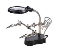 Helping Hands - 36 cm, Magnifier Stand, LED Light Adjustable Clips | Acrylic Lens, Soldering Tool, Repair Clamp For Circuit Board Assembly, Electronics Repair, Jewelry Craft, Model Building