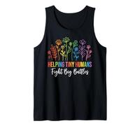 Helping Tiny Humans Fight Big Battles Cuidadora Infantil Camiseta sin Mangas