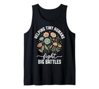 Helping Tiny Humans Fight Big Battles Cuidadora Infantil Camiseta sin Mangas