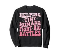 Helping Tiny Humans Fight Big Battles Cuidadora Infantil Sudadera