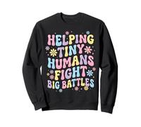 Helping Tiny Humans Fight Big Battles Cuidadora Infantil Sudadera