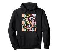 Helping Tiny Humans Fight Big Battles Cuidadora Infantil Sudadera con Capucha