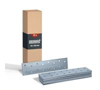 HELPMATE - 12 placas perforadas de 40 x 160 mm - Conector plano galvanizado y azul pasivado - Conector de madera con excelente protección contra la corrosión, estable y duradero - Fácil montaje