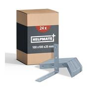 HELPMATE - 24 piezas escuadras para muebles 100x100x20 mm - conector angular galvanizado electrolíticamente & pasivado azul - escuadras para muebles con excelente protección anticorrosión