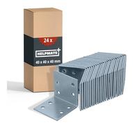 HELPMATE - 24 piezas escuadras perforadas 40x40x40 mm - conector angular galvanizado electrolíticamente & pasivado azul - conector para madera con excelente protección anticorrosión
