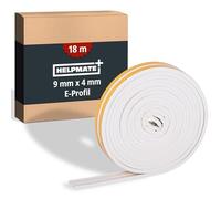 HELPMATE - Cinta de sellado autoadhesiva para ventanas y puertas - Burlete para aislar ranuras de 2 a 3,5 mm de ancho - Cinta de sellado 9 x 4 mm (Perfil E | 18 metros | Blanco)