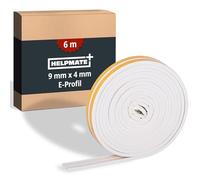 HELPMATE - Cinta de sellado autoadhesiva para ventanas y puertas - Burlete para aislar ranuras de 2 a 3,5 mm de ancho - Cinta de sellado 9 x 4 mm (Perfil E | 6 metros | Blanco)