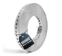 HELPMATE - Cinta perforada de 10 m largo & 12 mm ancho - Acero galvanizado en caliente Sendzimir - Espesor 0,8 mm - Banda perforada de alta calidad
