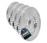 HELPMATE - Cinta perforada de 10 m largo & 12 mm ancho - Acero galvanizado en caliente Sendzimir - Espesor 0,8 mm - Banda perforada de alta calidad (Paquete de 4)