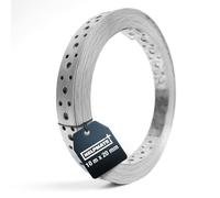 HELPMATE - Cinta perforada de 10 m largo & 20 mm ancho - Acero galvanizado en caliente Sendzimir - Espesor 0,8 mm - Banda perforada de alta calidad