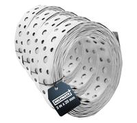 HELPMATE - Cinta perforada de 3 m largo & 20 mm ancho - Acero galvanizado en caliente Sendzimir - Espesor 0,8 mm - Banda perforada de alta calidad (Paquete de 4)