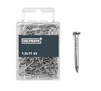 HELPMATE - Clavo de cabeza redonda galvanizado de 1,0 x 11 mm - 40 gramos | Pasadores de alambre de acero - Clavos de golpear - Para carpintería de madera y proyectos de bricolaje