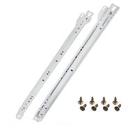 HELPMATE - Guía deslizante de 450 mm - 1 par - blanca | Guía de cajón apta para extensión parcial - incluye material de fijación