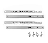 HELPMATE Nut - Riel para cajones (17 mm de longitud, 182 mm, 2 pares, 4 unidades, incluye material de fijación)