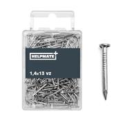 HELPMATE - Pasador redondo galvanizado 1,4 x 13 mm - 50 gramos | Pasadores de alambre de acero - Clavos de golpear - Para carpintería de madera y proyectos de bricolaje