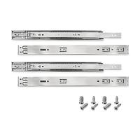 HELPMATE Rieles para cajones (500 mm, 2 pares, 4 unidades, 35 kg, capacidad de carga para cajones, sistema de rieles para cajones de acero galvanizado), color plateado
