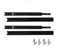 HELPMATE Rieles para cajones (500 mm, 2 pares, 4 unidades, 35 kg, capacidad de carga para cajones, sistema de rieles de acero, lacado negro, incluye material de fijación)
