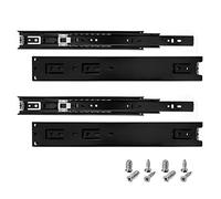 HELPMATE Rieles para cajones de 300 mm, 2 pares, juego de 4 unidades, 35 kg, capacidad de carga para cajones, sistema de rieles de acero lacado negro, incluye material de fijación