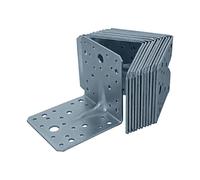 HELPMATE - Soporte angular con brida 100 x 100 x 90 mm - 12 uds. | Conectores para madera galvanizados y azulados - protegidos contra corrosión, con orificios pretaladrados, montaje sencillo