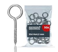 HELPMATE - Tornillo de anilla de 30 x 14 x 4,0 x 20 mm - 50 uds.
