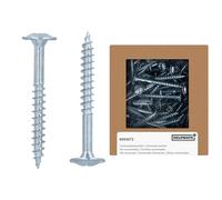 HELPMATE - Tornillos conectores de madera de cabeza plana 4,5 x 40 galvanizados - Paquete de 250 tornillos de madera con accionamiento PZ2 y muesca de corte - Para fijar accesorios de metal a madera