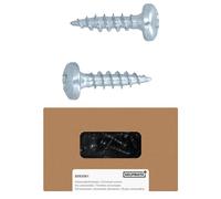HELPMATE - Tornillos de conexión de madera galvanizados 4,0 x 16-250 unidades tornillos universales cabeza alomada con accionamiento PZ2 y rosca completa - Para fijación de herrajes a madera