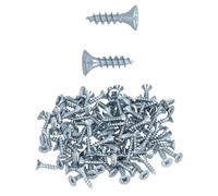 HELPMATE - Tornillos de conexión de madera galvanizados 4,0 x 16 mm - 100 unidades tornillos universales cabeza avellanada con accionamiento PZ2 y rosca completa - Tornillos para aglomerado para
