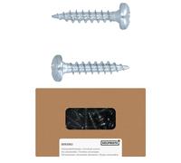 HELPMATE - Tornillos de conexión de madera galvanizados 4,0 x 20-250 unidades tornillos universales cabeza alomada con accionamiento PZ2 y rosca completa - Para fijación de herrajes a madera