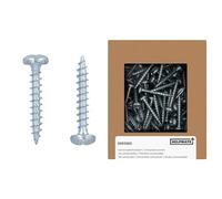 HELPMATE - Tornillos de conexión de madera galvanizados 4,0 x 25-250 tornillos universales cabeza alomada con accionamiento PZ2 y rosca completa - Para fijación de herrajes a madera