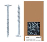 HELPMATE - Tornillos de conexión para madera (4,5 x 50 mm, galvanizados, 250 unidades, con accionamiento PZ2 y muesca de corte) - Para fijación de herrajes metálicos a madera