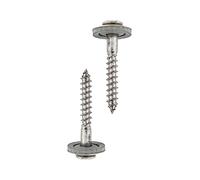 HELPMATE Tornillos de fontanería 4,5 x 35 mm, 150 unidades, DIN 7995, acero inoxidable A2, PZ2, DIN 7995, tornillos para techador, cabeza alomada, con arandela y EPDM-Di, plata, 4,5 x 35 mm