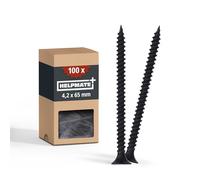 HELPMATE - Tornillos de montaje rápido - rosca fina 4,2x65 mm - 200 uds.