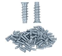 HELPMATE - Tornillos euro de cabeza avellanada 6,3 x 19 galvanizados - 50 unidades de tornillos para muebles con accionamiento PZ 3 y rosca completa