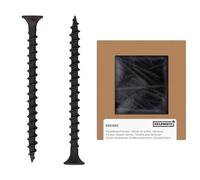 HELPMATE - Tornillos fosfatados para yeso cabeza de trompeta 3.9x55mm - Tirafondos universales negros set de 150 accionamiento Phillips PH2 & rosca gruesa - Para la fijación de placas de cartón yeso